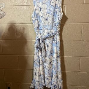 Studio one blue and white floral dress size 16